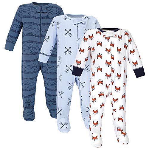 Yoga Sprout Zipper Sleep N Play, Fox, 3 Pack, 0-3 Months