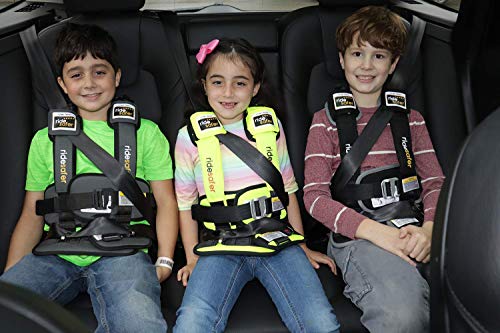 Ride Safer Travel Vest with Zipped Backpack-Wearable, Lightweight, Compact, and Portable Car Seat. Perfect for Everyday use or Rideshare, Travel, and Taxi/Uber/Lyft/Rental Car. (Large/Blue)