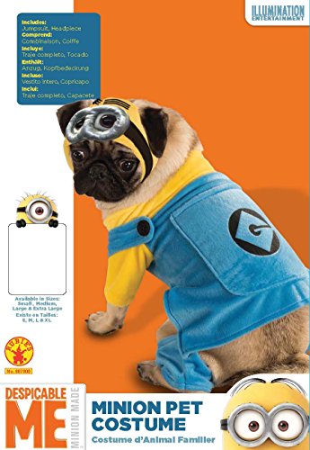 Rubie's mens - Rubie s Despicable Me Minion Pet Costume, Blue,yellow, L Neck 18 Girth 23 Back 22 US