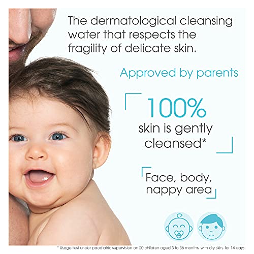 Bioderma - ABCDerm H2O Micellar Water - Micellar Cleansing Water - Baby and Kid Face and Body Wash - Sensitive Skin Micellar Water - Face Cleanser For Kids