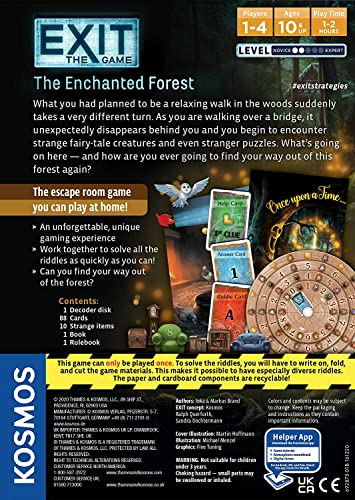 Thames and Kosmos EXIT: The Enchanted Forest| Escape Room Game in a Box| A Kosmos Game | Family Friendly, Card-Based at-Home Escape Room Experience for 1 to 4 Players, Ages 12+ , Black