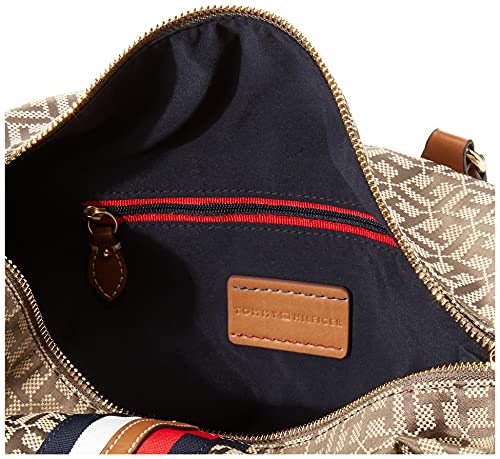 Tommy Hilfiger Jaden Satchel Crossbody Bag, TAN/DK Chocolate