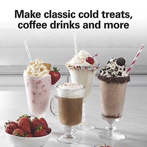 Hamilton Beach 727B DrinkMaster Electric Drink Mixer, Restaurant-Quality Retro Milkshake Maker and Milk Frother, 2 Speeds, Extra-Large 28 oz. Stainless Steel Cup, White