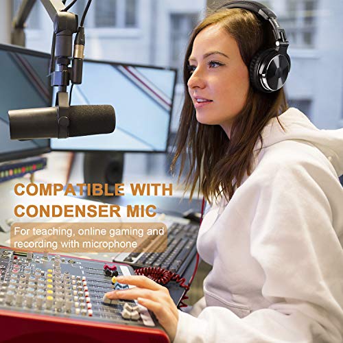 OneOdio Wired Over Ear Headphones Hi-Res Studio Monitor and Mixing DJ Stereo Headsets with 50mm Neodymium Drivers and 1/4 to 3.5mm Audio Jack for AMP Computer Recording Phone Piano Guitar Laptop - Black