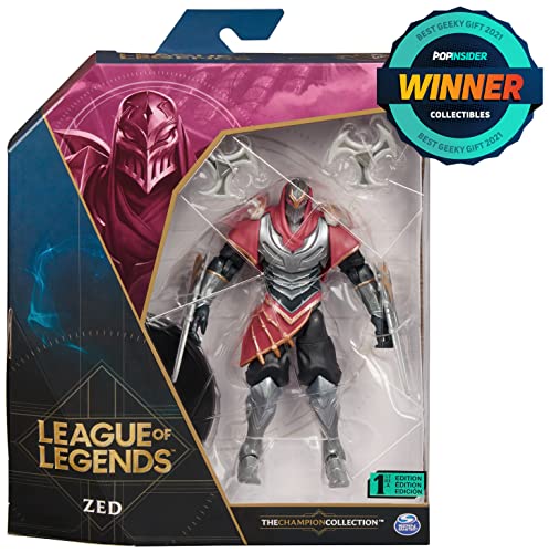 League of Legends, 6-Inch Zed Collectible Figure w/Premium Details and 2 Accessories, The Champion Collection, Collector Grade, Ages 12 and Up