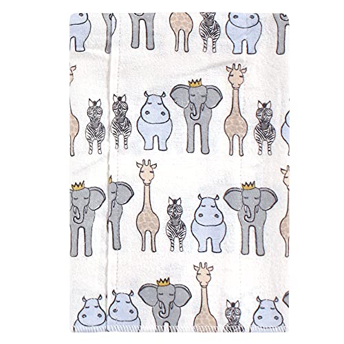 Hudson Baby Unisex Baby Cotton Flannel Burp Cloths, Royal Safari, One Size