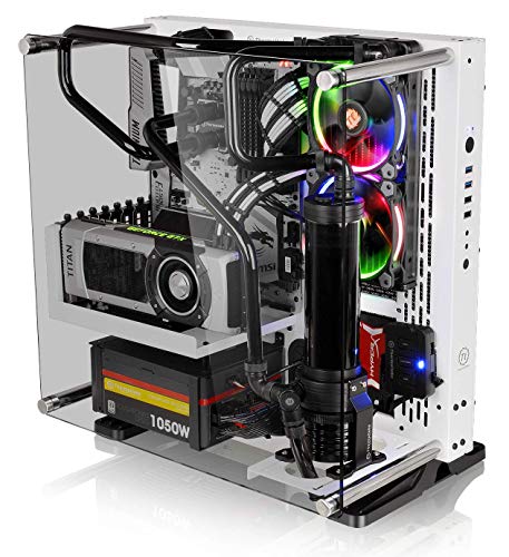 Thermaltake Core P3 ATX Tempered Glass Gaming Computer Case Chassis, Open Frame Panoramic Viewing, White Edition, CA-1G4-00M6WN-05, Snow