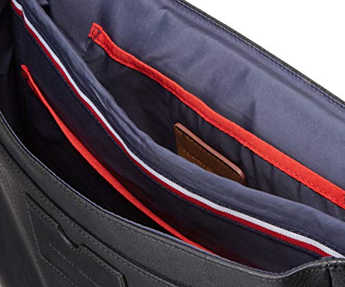 Tommy Hilfiger womens Tommy Hilfiger for Women Leo Messenger Bag, Pebble Black, One Size US