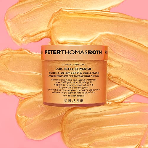 Peter Thomas Roth | 24K Gold Mask | Pure Luxury Lift and Firm, Anti-Aging Gold Face Mask, Helps Lift, Firm and Brighten the Look of Skin, 5 Fl Oz (Pack of 1)