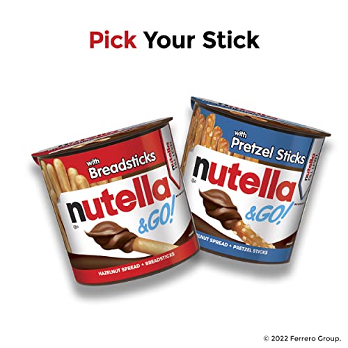 Nutella and GO! Hazelnut and Cocoa Spread with Breadsticks, Snack Pack, 1.9 oz each, 4 Pack