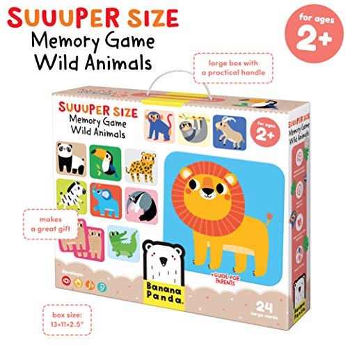 Banana Panda - Suuuper Size Memory Game Wild Animals - Educational Matching Activity for Kids Ages 2 Years +