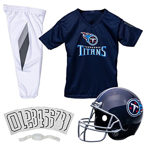 Franklin Sports Tennessee Titans Kids Football Uniform Set - NFL Youth Football Costume for Boys and Girls - Set Includes Helmet, Jersey and Pants - Medium