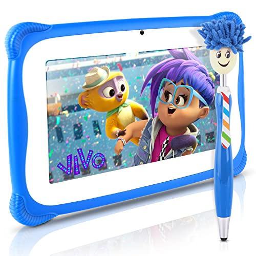 Kids Tablet with Stylus Pen, 7 Inch Android Tablet with 1080p HD Display, Dual Camera, WiFi Compatibility, Quad-Core Processor, 1GB RAM, 8GB Storage, Kid Proof Cover