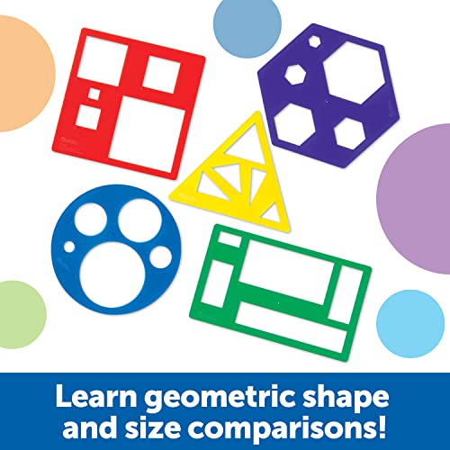 Learning Resources Primary Shapes Template Set - 5 Pieces, Ages 4+ Homeschool and Classroom Supplies, Geometric Shapes, Tracing Helper for Kids