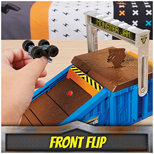 Monster Jam Mini Freestyle Flip Arena Playset and Storage with 2 Mini Monster Jam Trucks, Kids Toys for Boys and Girls Ages 3 and up