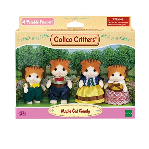 Calico Critters Maple Cat Family, Dolls, Dollhouse Figures, Collectible Toys