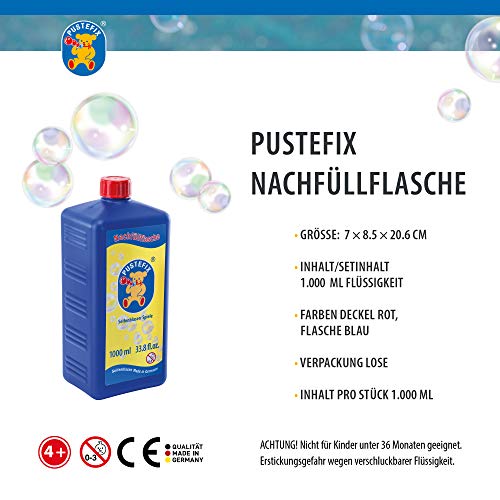 PUSTEFIX 33.8 oz Refill Bottle of Pustefix Liquid Bubble Blowing Soap Solution, 1000ml