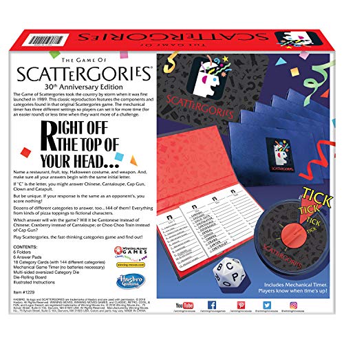 Winning Moves Scattergories 30th Anniversary Edition, Brown, for ages 12 and up