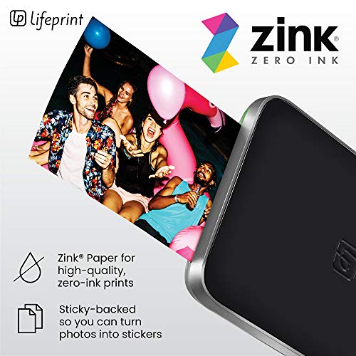 Lifeprint 3x4.5 Portable Photo and Video Printer for iPhone and Android. Make Your Photos Come to Life w/Augmented Reality - Black