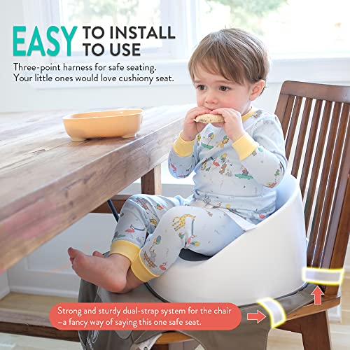 Prince Lionheart Squish Booster Seat, Fuchsia, 3-Point Harness and Dual-Strap System, Easy to Wipe Clean, and Lightweight