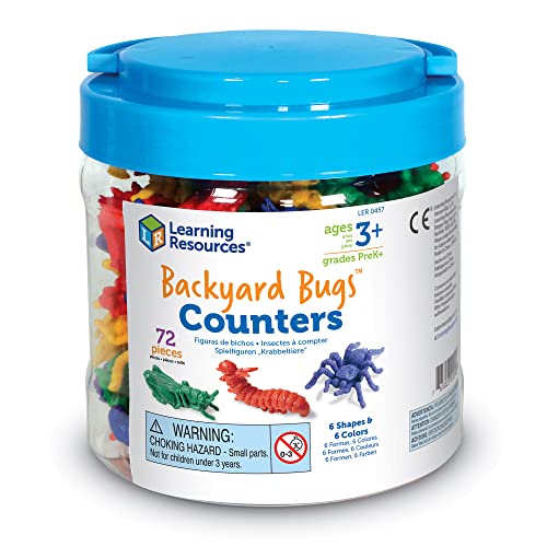 Learning Resources Backyard Bugs Counters - 72 Pieces, Ages 3+ Counting and Sorting Toys for Toddlers, Preschool Learning Toys