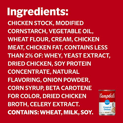 Campbell’s Condensed Unsalted Cream of Chicken Soup, 10.5 Ounce Can (Case of 12)