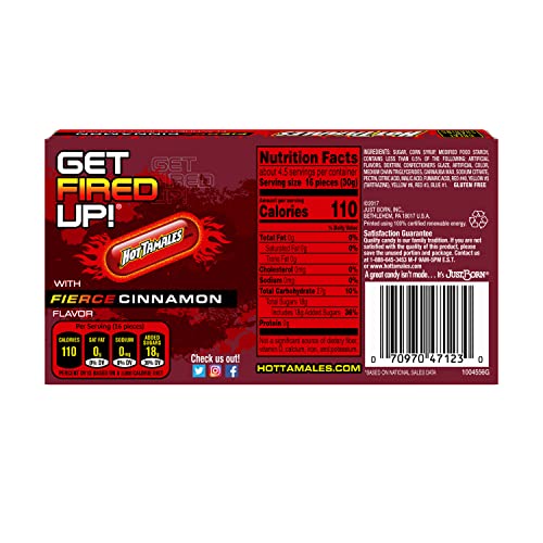 Hot Tamales Fierce Cinnamon Chewy Candy, 5 ounce Theater Box (Pack of 12)