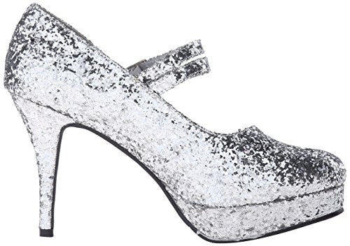 Ellie Shoes Women's 421-Jane-G Maryjane Pump,Silver Glitter,8 M US