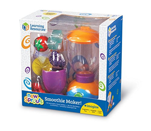 Learning Resources New Sprouts Smoothie Maker!, Pretend Mixer for Kids, Kitchen Toys for Kids, Play Food, 9 Pieces, Ages 2+