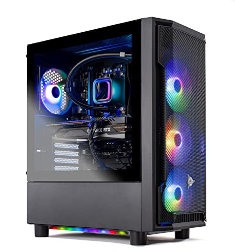 Skytech Shadow Gaming PC Desktop – Intel Core i5 12600K 3.7 GHz, NVIDIA RTX 4070, 1TB NVME SSD, 16GB DDR4 RAM 3200, 750W Gold PSU, 240mm AIO, 11AC Wi-Fi, Windows 11 Home 64-bit,Black