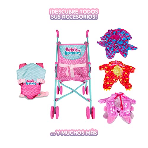 Cry Babies Dressy Dotty - 12' Baby Doll | Blue Overalls, Dalmatian Themed Hoodie with Animal Ears, Amazon Exclusive