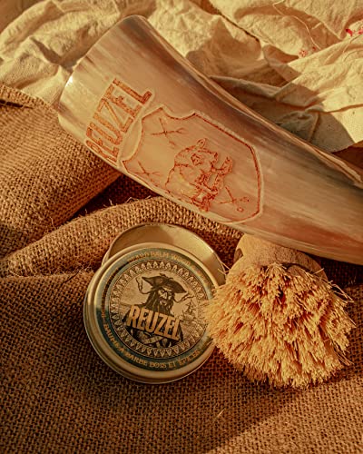 Reuzel Wood and Spice Beard Balm - Shea Butter and Argan Oil - Features a Masculine Scent - Helps To Reduce Itchiness and Beardruff - Formulated To Soften Coarse Hair and Tame Rogue Hairs - 1.3 Oz