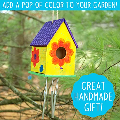 Made By Me Build and Paint Your Own Wooden Bird House, DIY Birdhouse Making For Ages 5, 6, 7, 8, 9, Arts and Crafts Painting Kit For Kids, Great Spring and Summer Craft Activity, Fun Birthday Party Idea