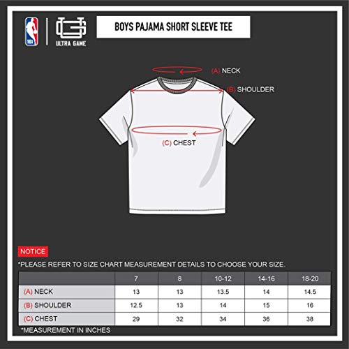 Ultra Game NBA Houston Rockets Youth 2 Piece Pjs Lounge Pants and Tee Set, Team Color, 8