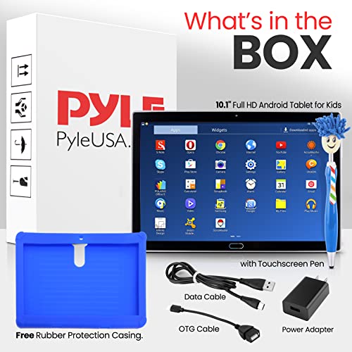 Pyle Kids Tablet with Stylus Pen, 7 Inch Android Tablet with 1080p HD Display, Dual Camera, WiFi Compatibility, Quad-Core Processor, 1GB RAM, 8GB Storage, Kid Proof Cover
