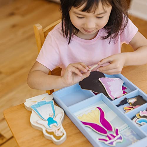 Melissa and Doug Disney Belle Magnetic Dress-Up Wooden Doll Pretend Play Set (30+ pcs)