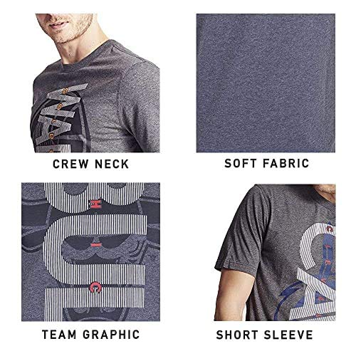 Ultra Game NBA Golden State Warriors Mens Upright Logo Short Sleeve Tee Shirt, Charcoal Heather, X-Large