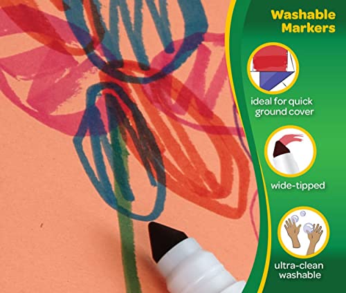 Crayola Washable Marker Set, School Supplies, Gel Markers, Window Markers, Broad Line Markers, 64ct
