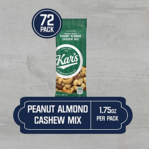 Kar’s Nuts Peanut Almond Cashew Mixed Nuts, 1.75 oz Individual Snack Packs – Bulk Pack of 72, Gluten-Free Snacks