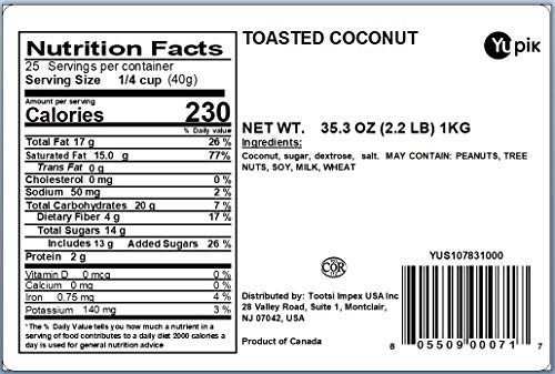 Yupik Nuts Coconut Toasted, 35.2 Oz,