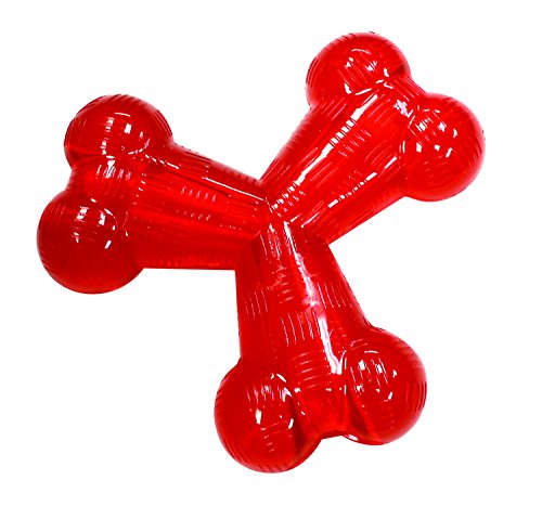 SPOT by Ethical Products - Play Strong - Trident Bone - Dog Toy for Aggressive Chewers Interactive Durable Dog Toy Red 6-Inch