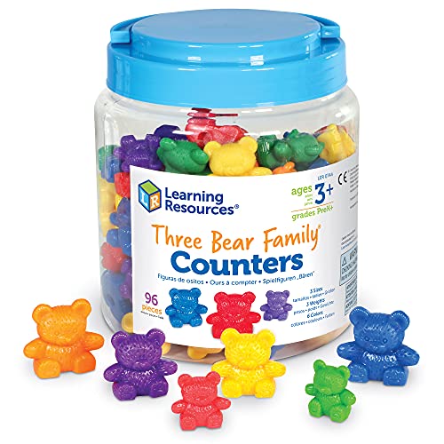 Learning Resources Three Bear Family Counters - 96 Pieces. Ages 3+ Preschool Learning Toys, Counting Toys for Toddler, Social Emotional Learning Toys, Therapy Tool