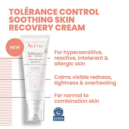 Eau Thermale Avene - Tolerance Control Soothing Skin Recovery Cream - For Hypersensitive, Normal to Combination Skin - Sterile Hydrating Face Moisturizer - 1.3 fl.oz. (Pack of 1)