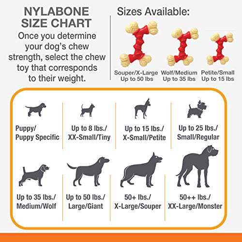 Nylabone Double Bone Power Chew Long-Lasting Dog Toy Bacon X-Small/Petite (1 Count)