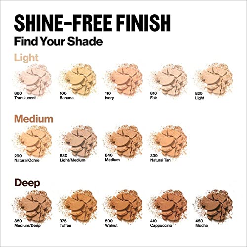 Powder Foundation by Revlon, ColorStay Face Makeup, Longwearing, Oil Free, Fragrance Free, Noncomedogenic, Ivory (110)