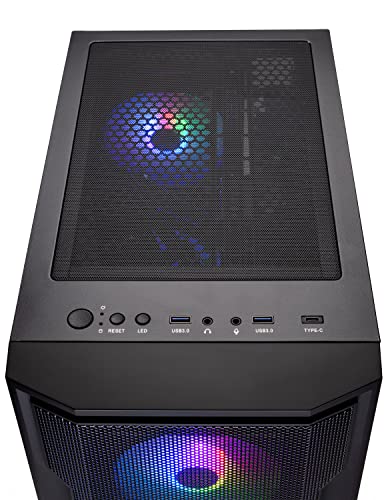 Skytech Shadow Gaming PC Desktop – Intel Core i5 12400F 2.5 GHz, NVIDIA RTX 3060 Ti, 1TB NVME SSD, 16GB DDR4 RAM 3200, 600W Gold PSU, 11AC Wi-Fi, Windows 11 Home 64-bit