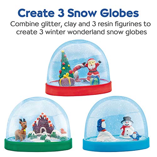 Creativity for Kids Holiday Craft Kit - Makes 3 DIY Christmas and Holiday Snow Globes for Kids