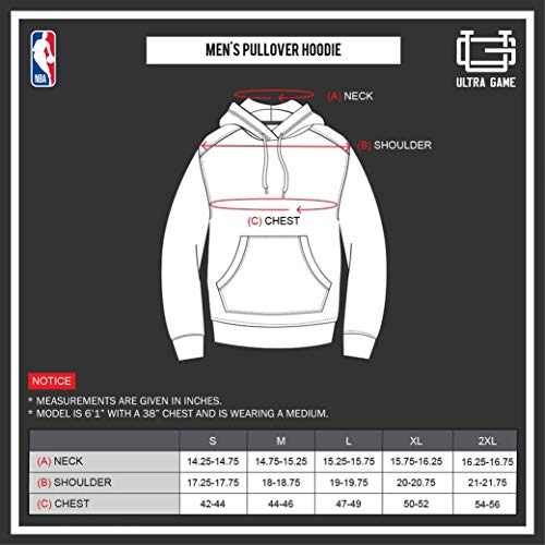 Ultra Game NBA Men's Soft Fleece Hoodie Sweatshirt Heather Gray Medium
