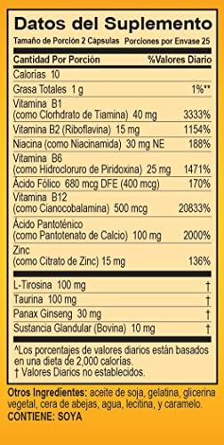 Super Macho, High Potency B Vitamins and Amino Acids, Fuel for Today's Active Men, No Caffeine, No Sugar, Dietary Supplement, Made in USA ,50 Softgels