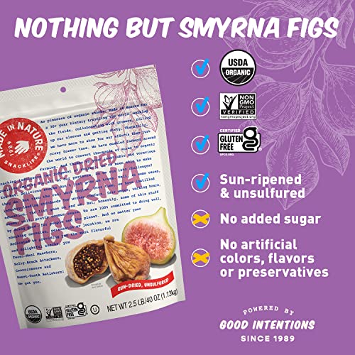 Made in Nature Organic Dried Fruit, Turkish Smyrna Figs, 40oz Bag – Non-GMO, Unsulfured Gluten Free
